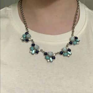 Blue theme jeweled necklace